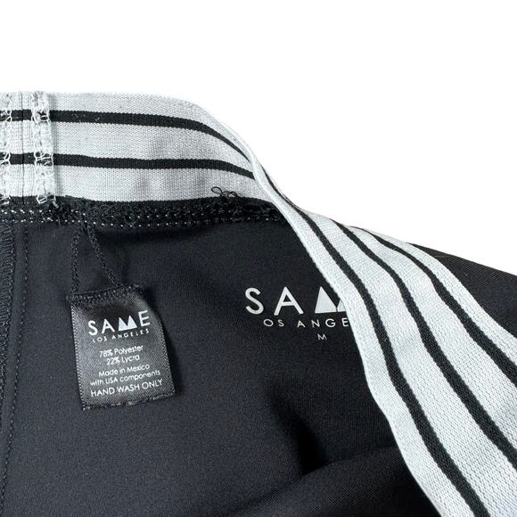 SAME LOS ANGELES Black Two Piece Workout Set Size Medium Bra Top Shorts M - Picture 4 of 7